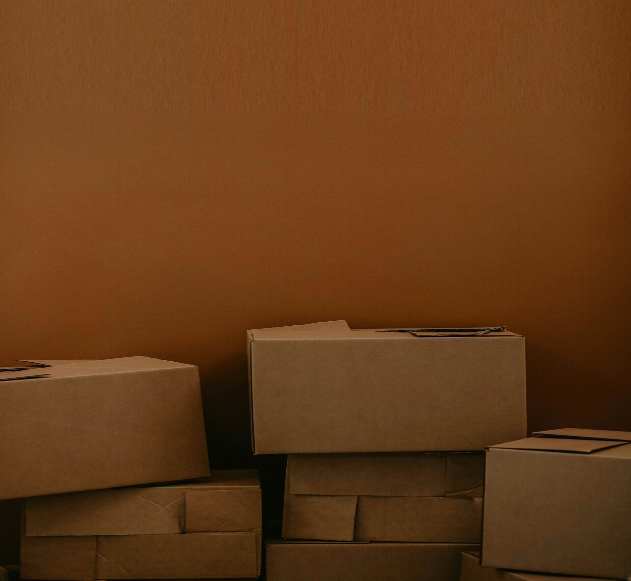 a group of boxes in a room